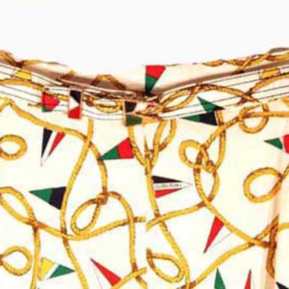 MAXI SKIRT, 1966, YACHT FLAGS & ROPE, MULTICOLOUR ON WHITE, MISSES 16, HEAVIER - Picture 2 of 2